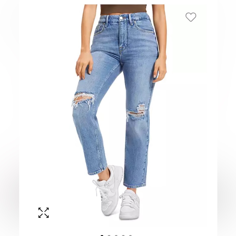 Good American 90s Cropped Straight Icon Jeans